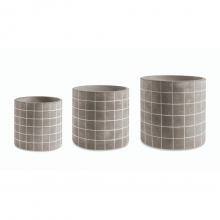 Quadriculado - Kit com 3 Vasos Em Cimento (P+M+G)