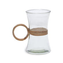 Riviera - Vaso em Vidro com detalhes em Rattan (P ou G)