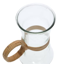 Riviera - Vaso em Vidro com detalhes em Rattan (P ou G)