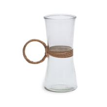 Riviera - Vaso em Vidro com detalhes em Rattan (P ou G)