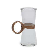 Riviera - Vaso em Vidro com detalhes em Rattan (P ou G)