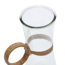Riviera - Vaso em Vidro com detalhes em Rattan (P ou G)