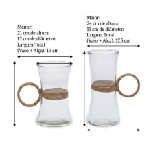 Riviera - Vaso em Vidro com detalhes em Rattan (P ou G)