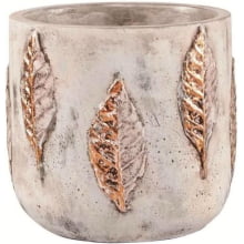 Folhas em Detalhes - Vasinho em Cimento Rosinha e Cobre