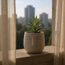 Rosto - Vasinho em Cimento Tamanho M