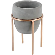 Straight Standing - Cachepot em Cimento com Suporte em Metal