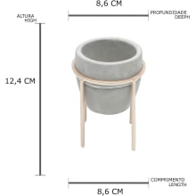 Straight Standing - Cachepot em Cimento com Suporte em Metal