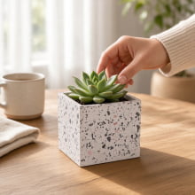 Square Granilite Terrazzo - Cachepot em Cimento