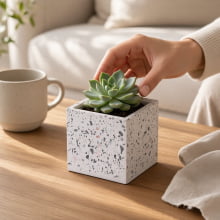 Square Granilite Terrazzo - Cachepot em Cimento