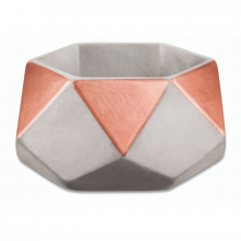 Triangular - Cachepot Cimento e Cobre