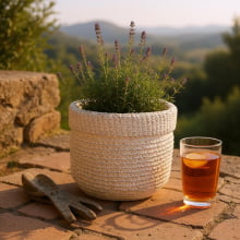 Tricô - Vaso em Cimento Tamanho M