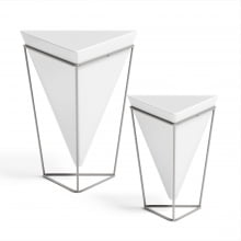 Trigg - Vasos de Mesa Branco e Prata - Conjunto Com 2 Peças