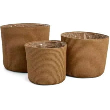 Tupã - Kit 3 Cachepots em Fibra Sintetica