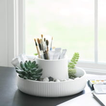 Vaso Decorativo de Cerâmica Fountain Umbra – 2 em 1: Vaso e Organizador