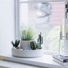 Vaso Decorativo de Cerâmica Fountain Umbra – 2 em 1: Vaso e Organizador