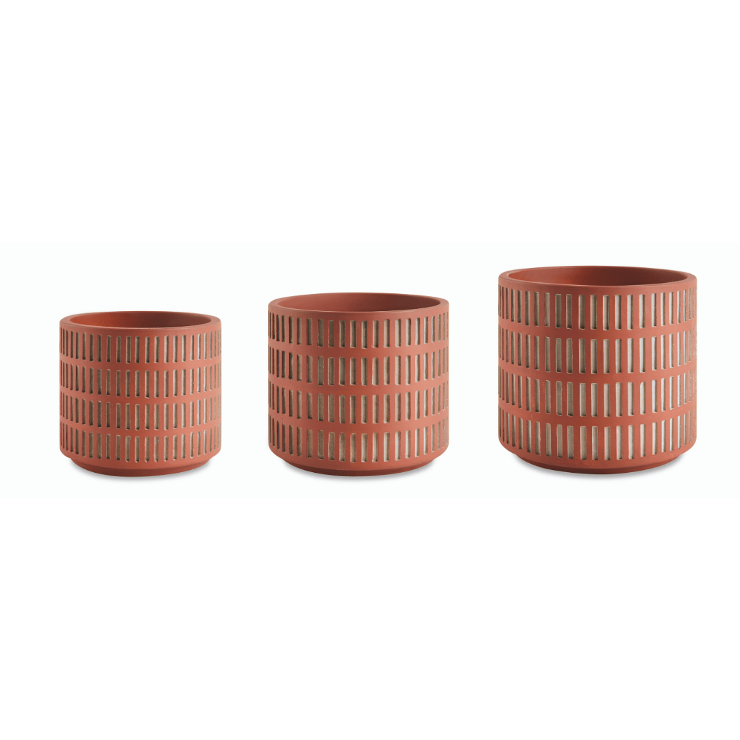 Riscos - Kit Cachepots Altos em Cimento 3 Peças (P+M+G)