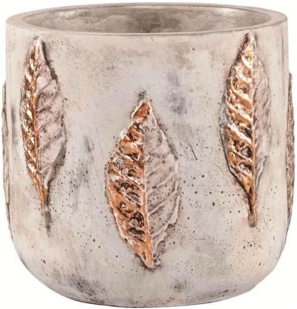 Folhas em Detalhes - Vasinho em Cimento Rosinha e Cobre