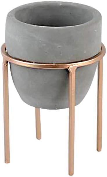 Straight Standing - Cachepot em Cimento com Suporte em Metal
