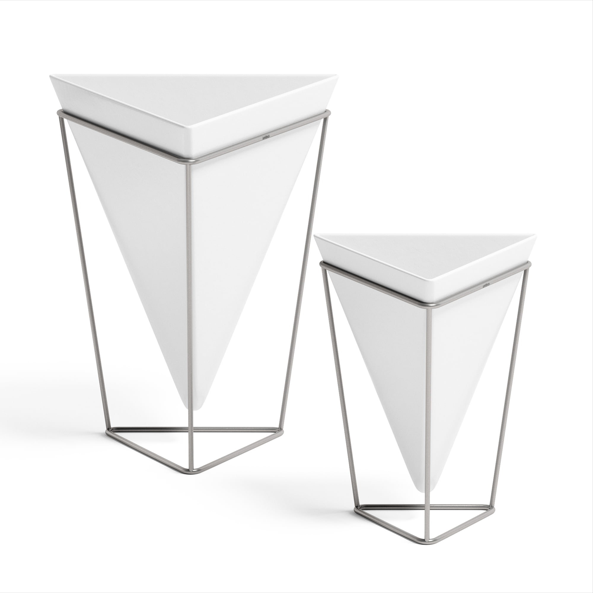Trigg - Kit com 2 Vasos de Mesa Branco e Prata